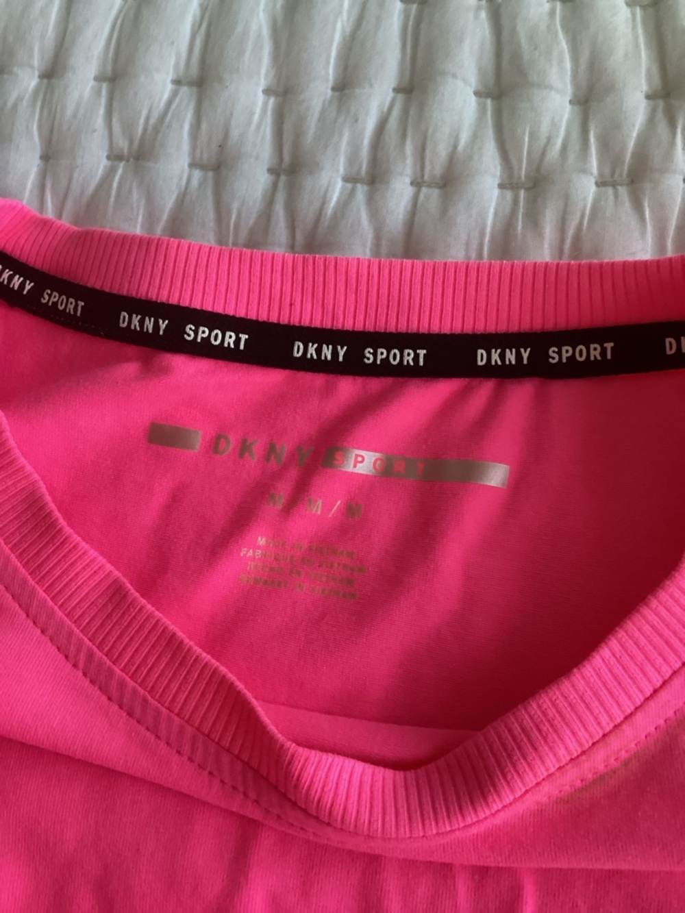 DKNY Hot Pink Crop Top with Black Trim